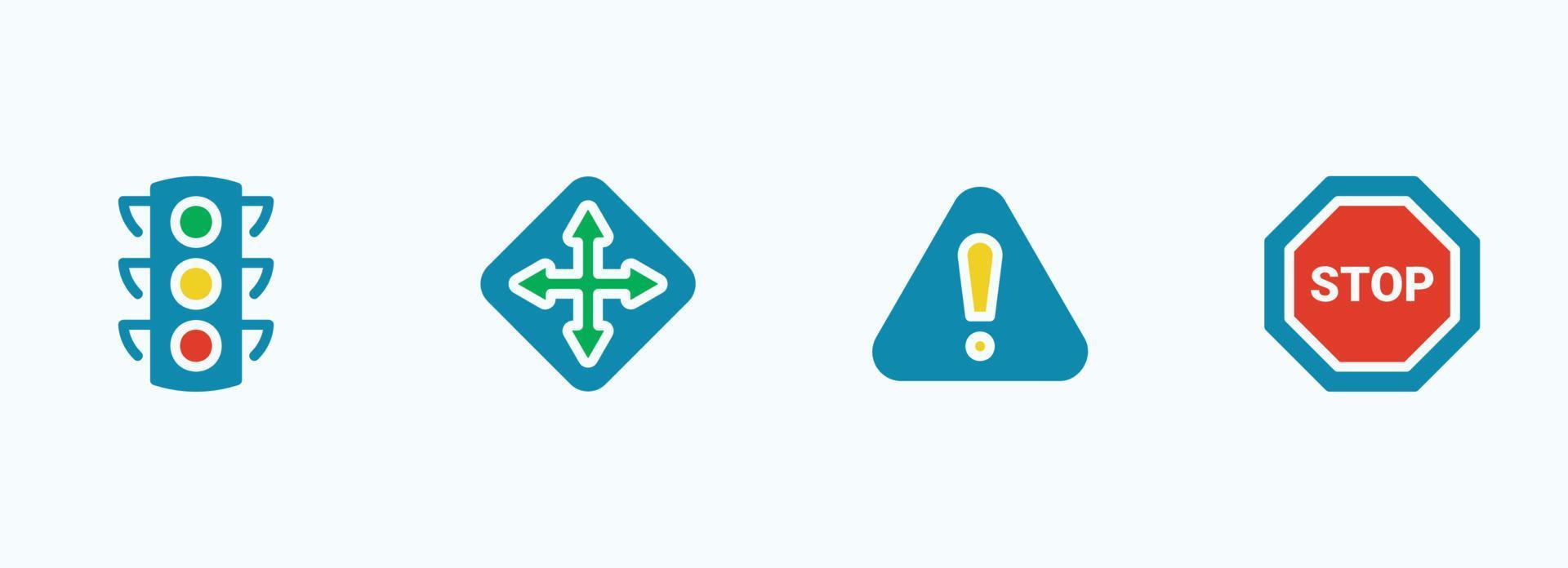 Simple vector icon on a theme main road signs