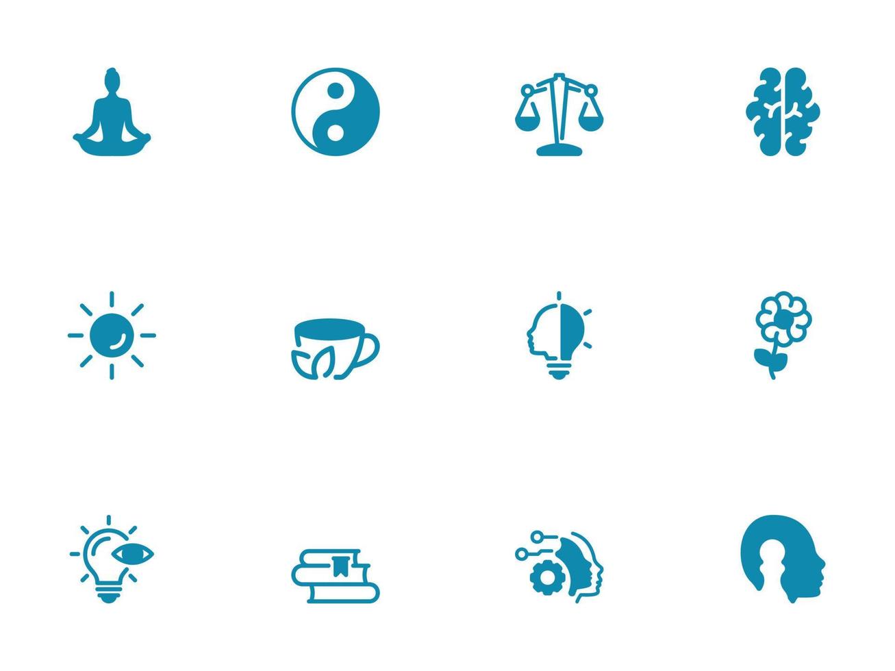 Simple vector icon on a theme meditation and concentration