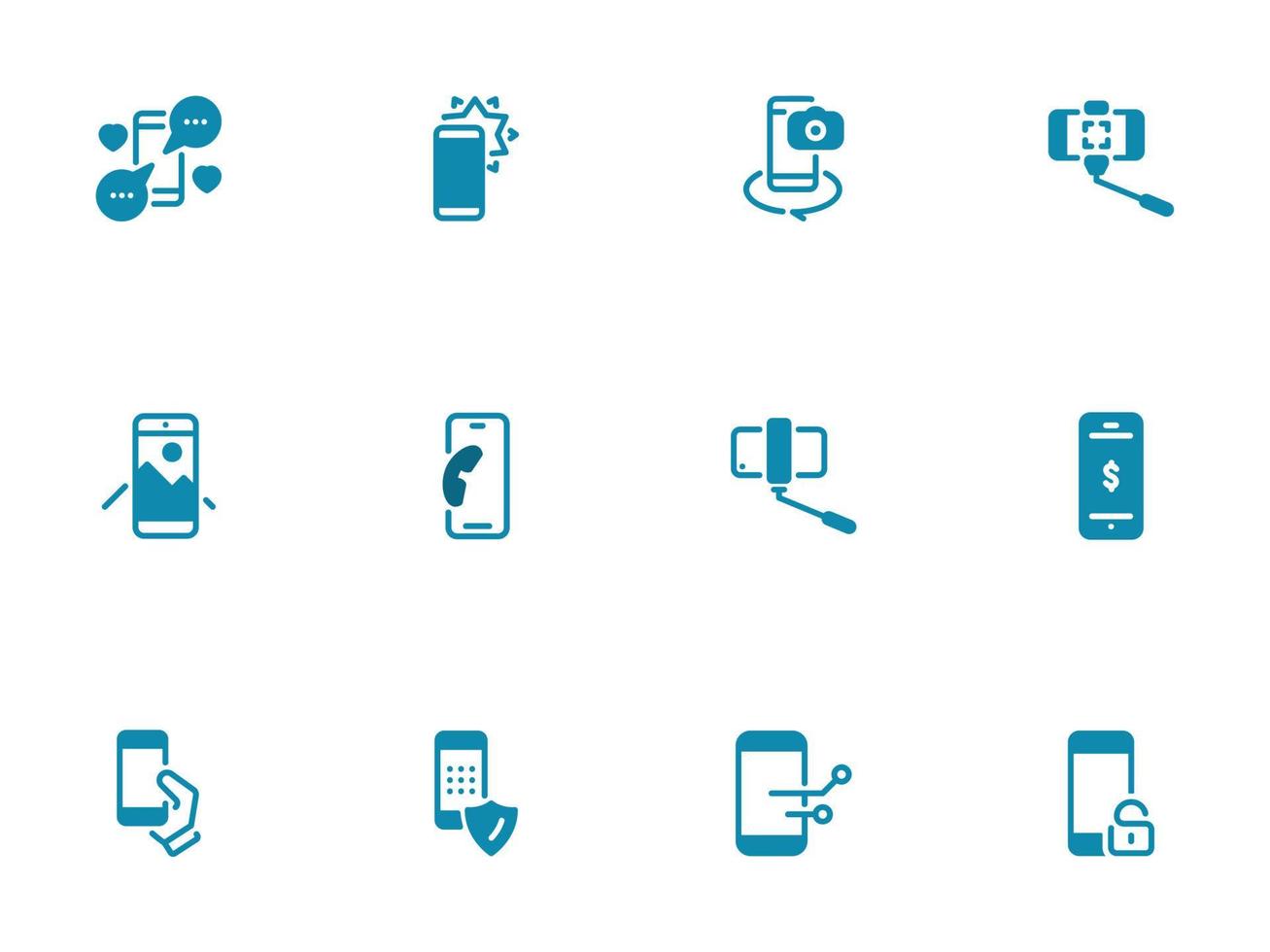 Simple vector icon on a theme mobile phone