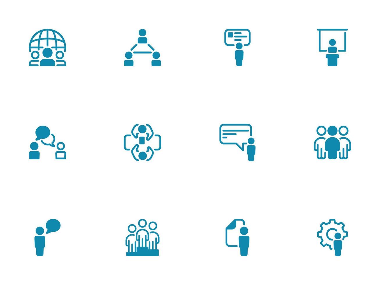 Simple vector icon on a theme people work, communicate