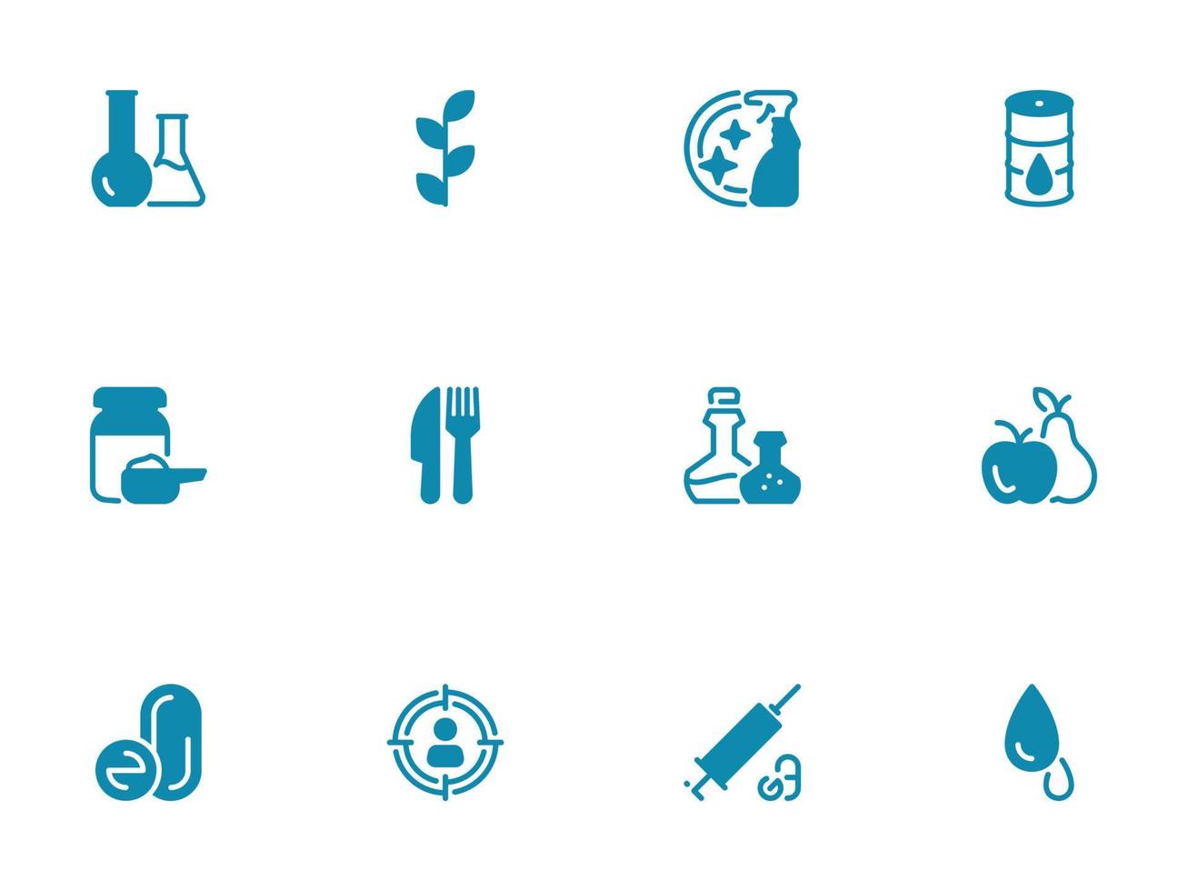 Simple vector icon on a theme genetic modification, chemistry and food