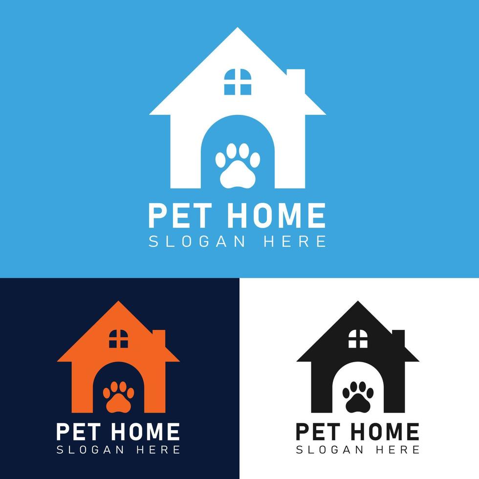 Pet home logo design vector