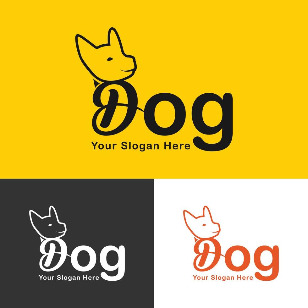 modern, minimalist dog logo vector design