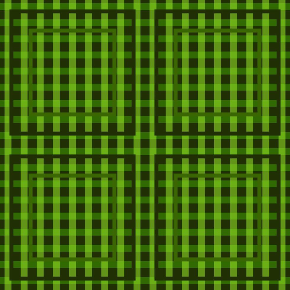 St. Patricks day tartan plaid. Scottish pattern in green and black cage. Scottish cage. Traditional Scottish checkered background. Seamless fabric texture. Vector seamless pattern