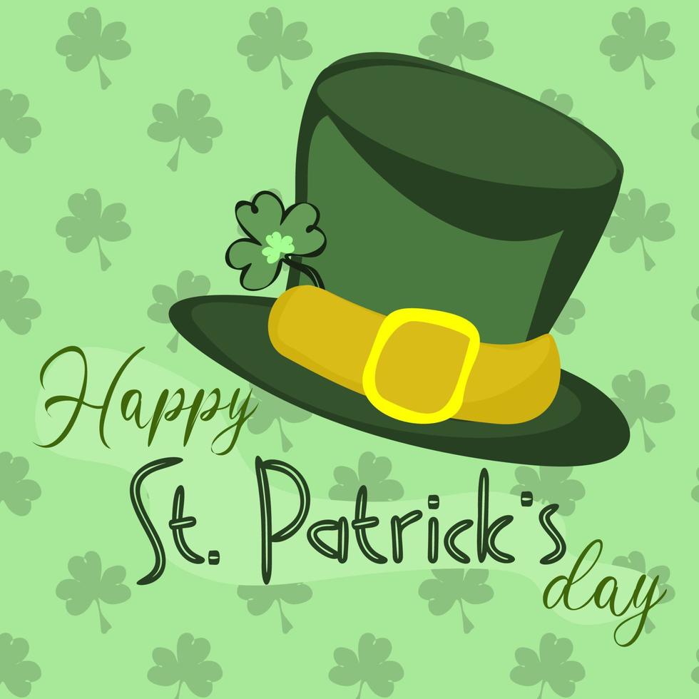 Happy St. Patricks Day handwritten lettering quote for postcards, banners, invitation, posters, t-shirts. Vector illustration