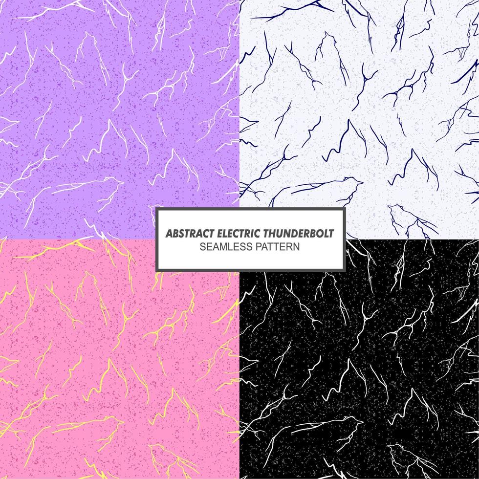 Abstract Electric Thunderbolt or crack seamless pattern background isolated on a selection of color background vector illustration.