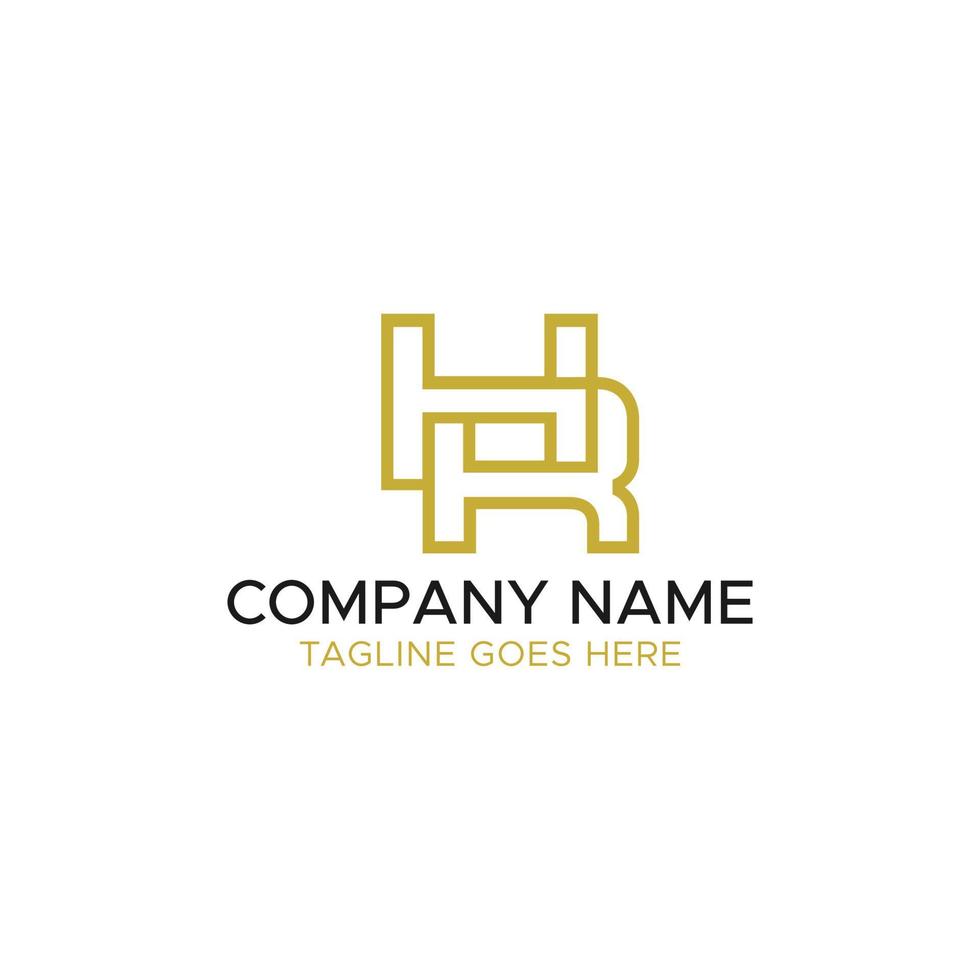 Minimalist HR Initial Logo design template vector