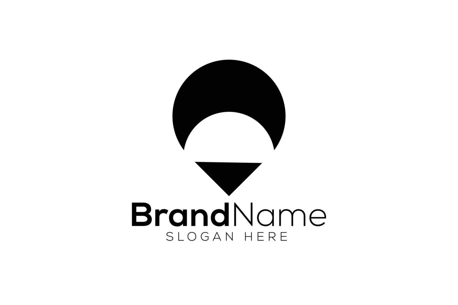 Parachute location icon logo design template vector