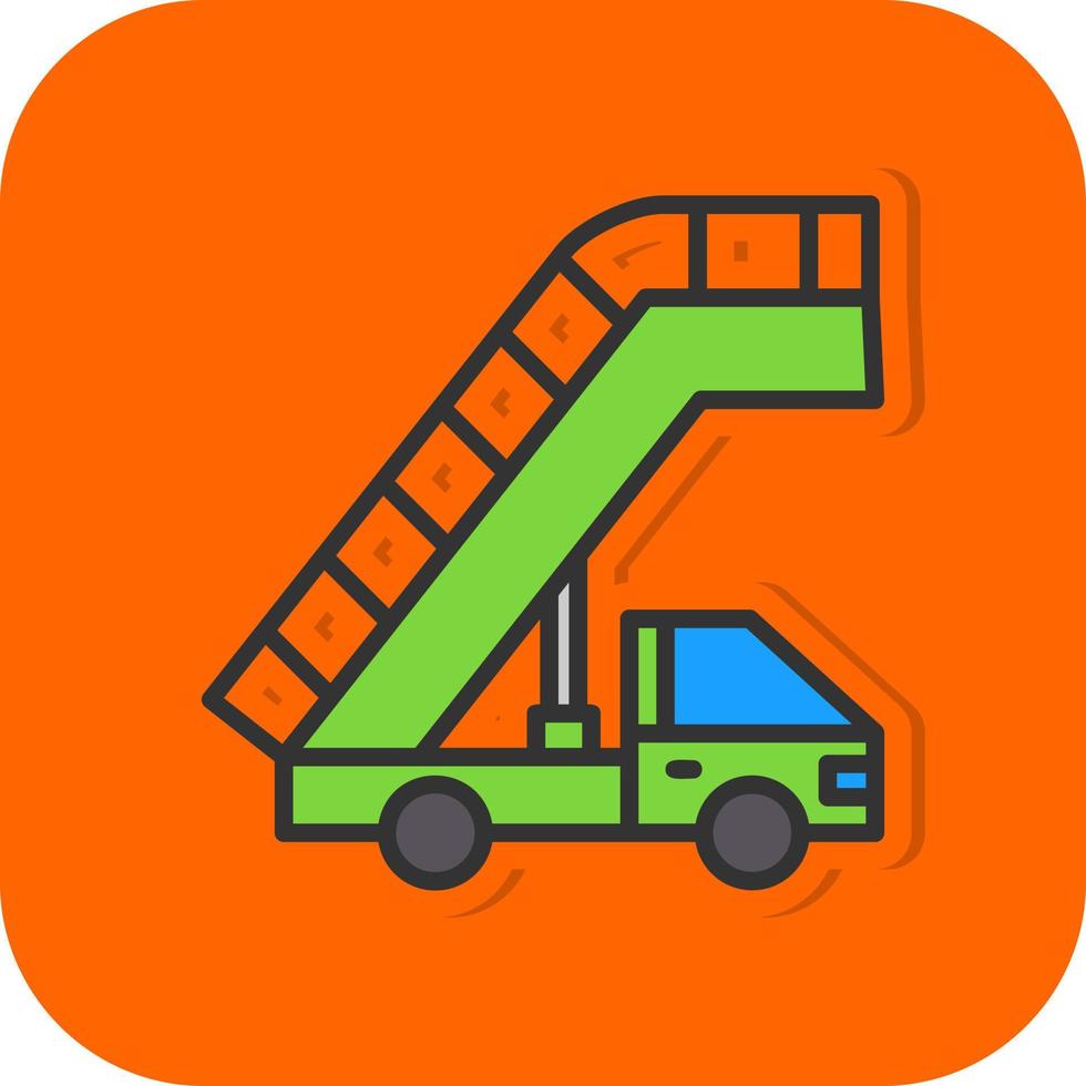 Airplane Stairs Vector Icon Design