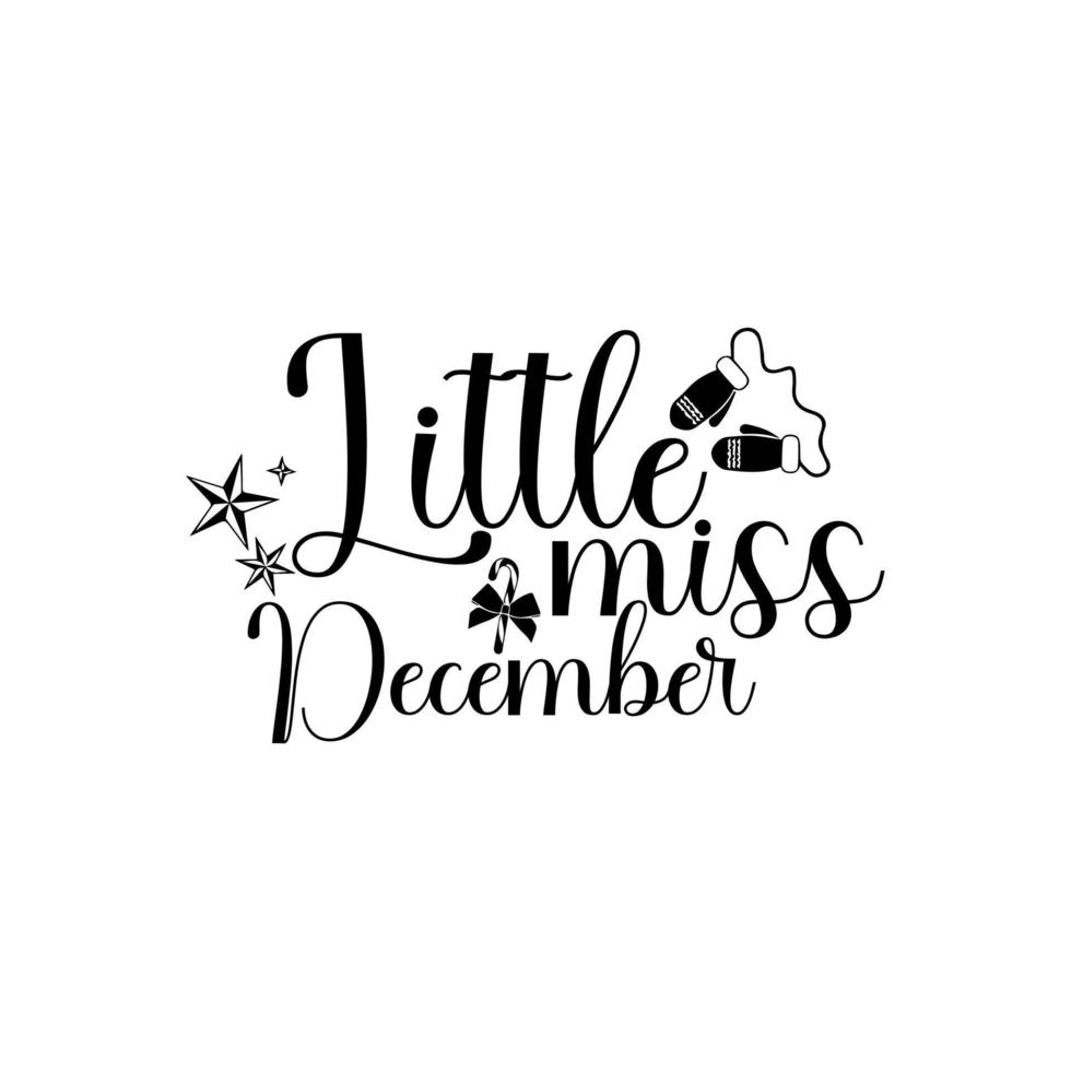 Little miss December T-shirt vector