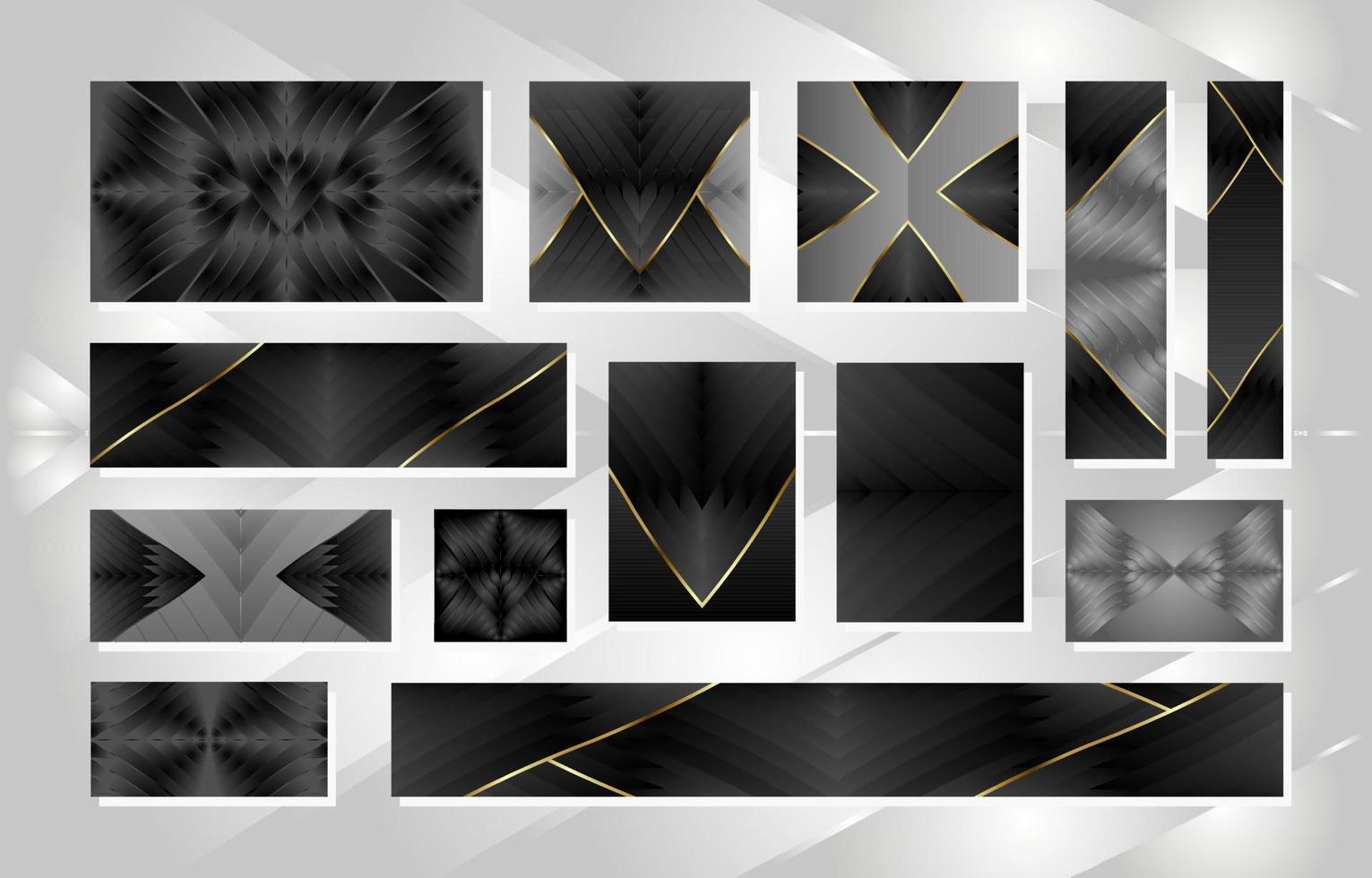 Abstract black and white background with gradient texture. web banner set. Business ad banner. Social media templates, cover, poster. Vertical, horizontal and square vector