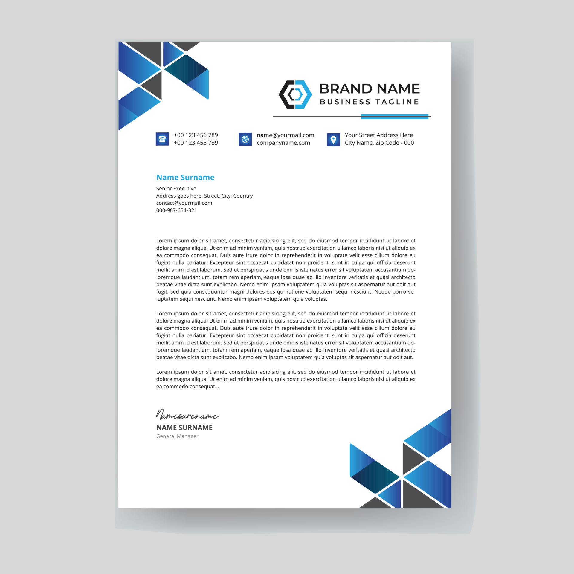 Business Letterhead Design Template 2023 20546650 Vector Art At Vecteezy