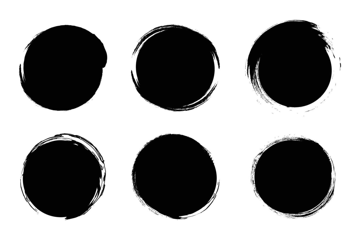 Set of circle label in grunge style vector