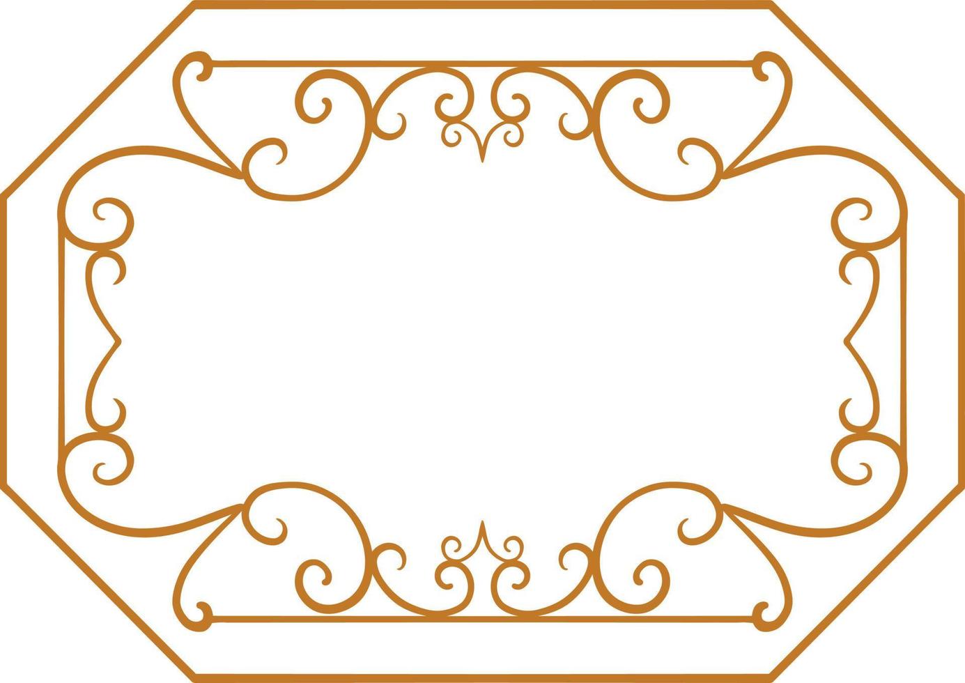simple classic ornament frame design engraved color vector editable