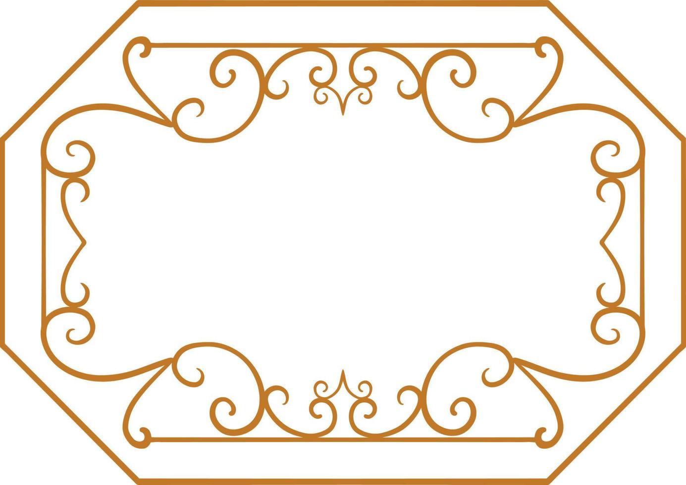 simple classic ornament frame design engraved color vector editable