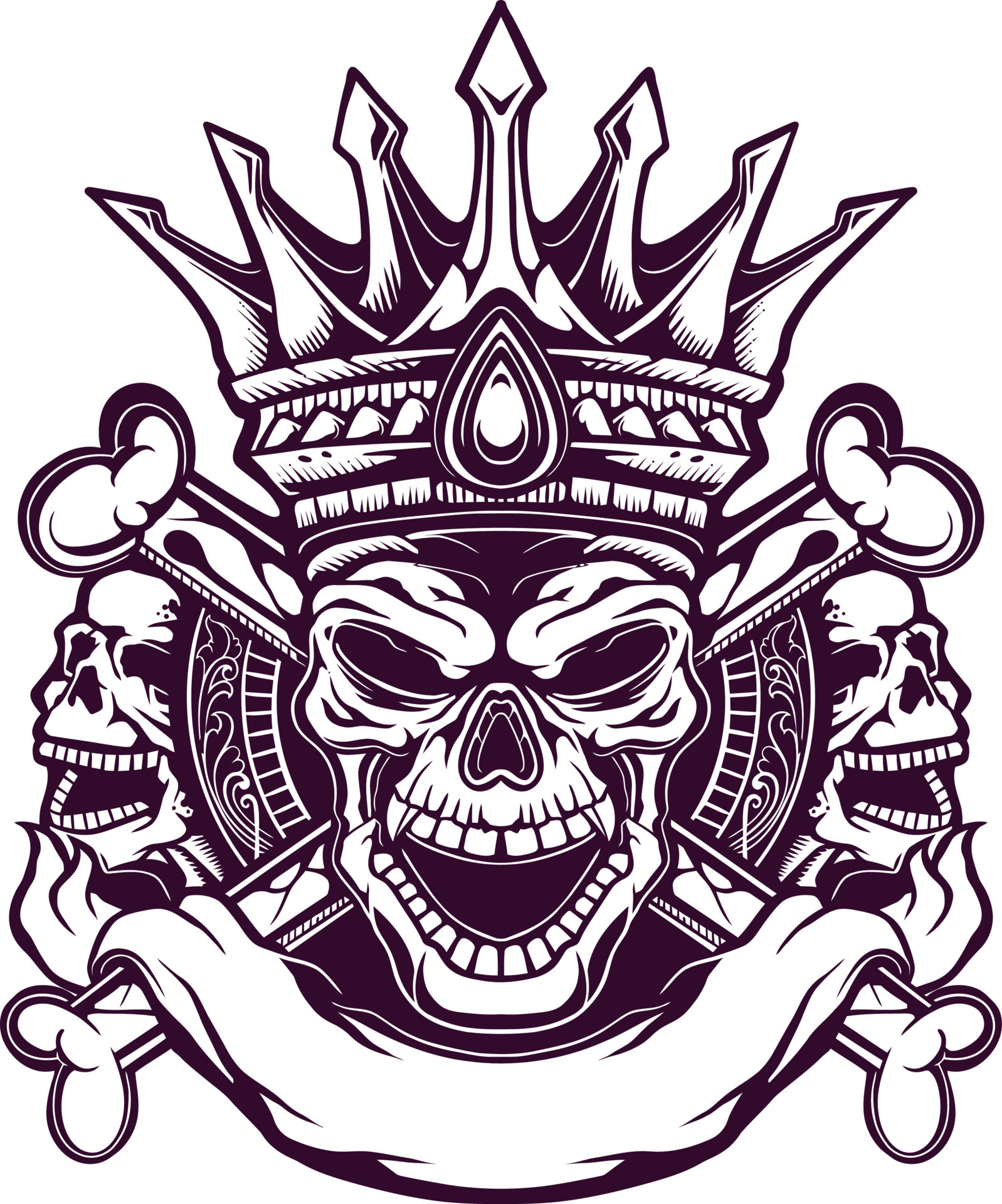 illustration vector skull king crown 4680105 Vector Art at Vecteezy