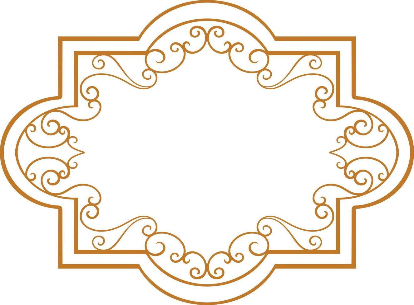 simple classic ornament frame design engraved color vector editable