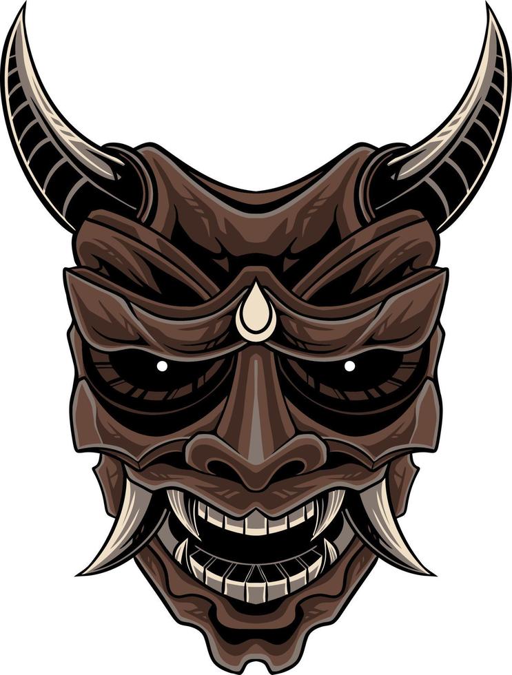 Japanese samurai shogun masks vector