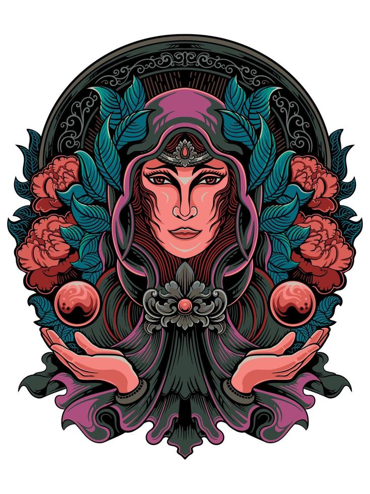 winged beautiful devil vector design