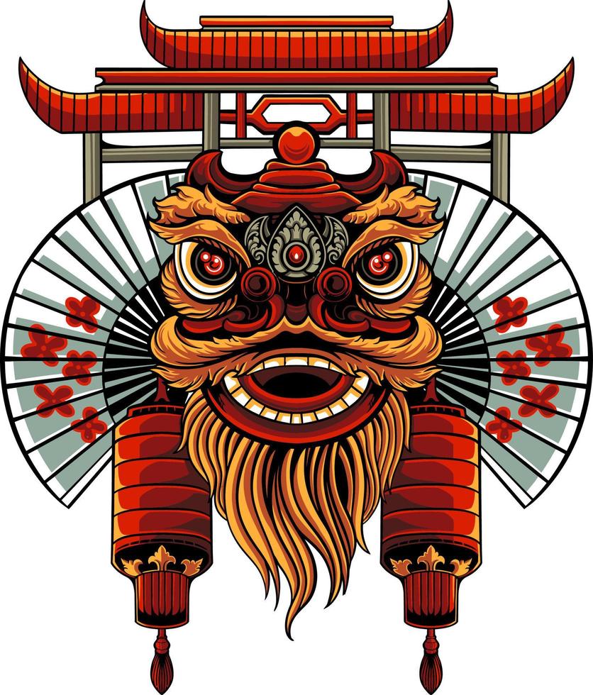 lion dance design vector