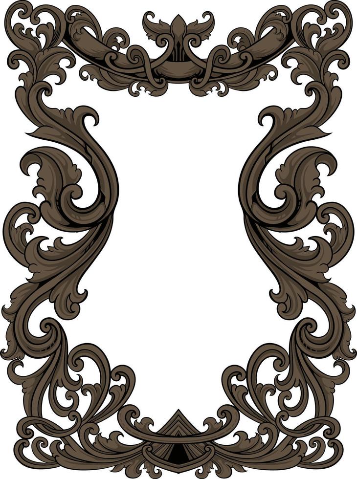 lujo ornamental clásico vector grabado marco