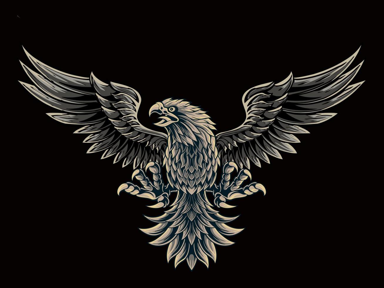 classic style eagle vector design, color editable