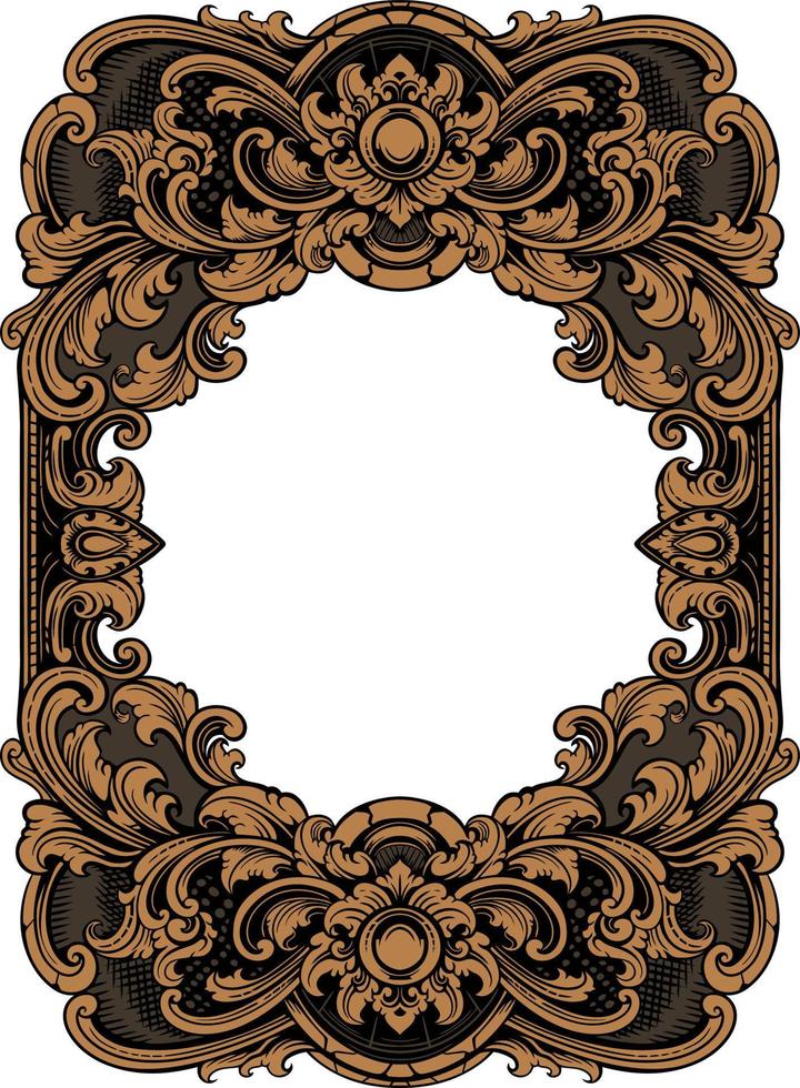 lujo ornamental clásico vector grabado marco