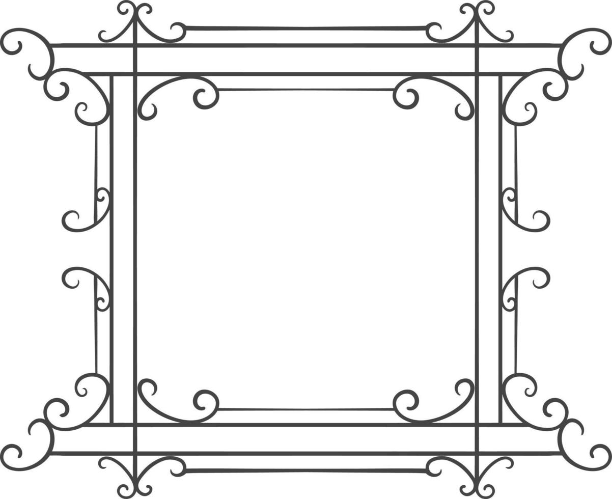 simple classic ornament frame design engraved color vector editable