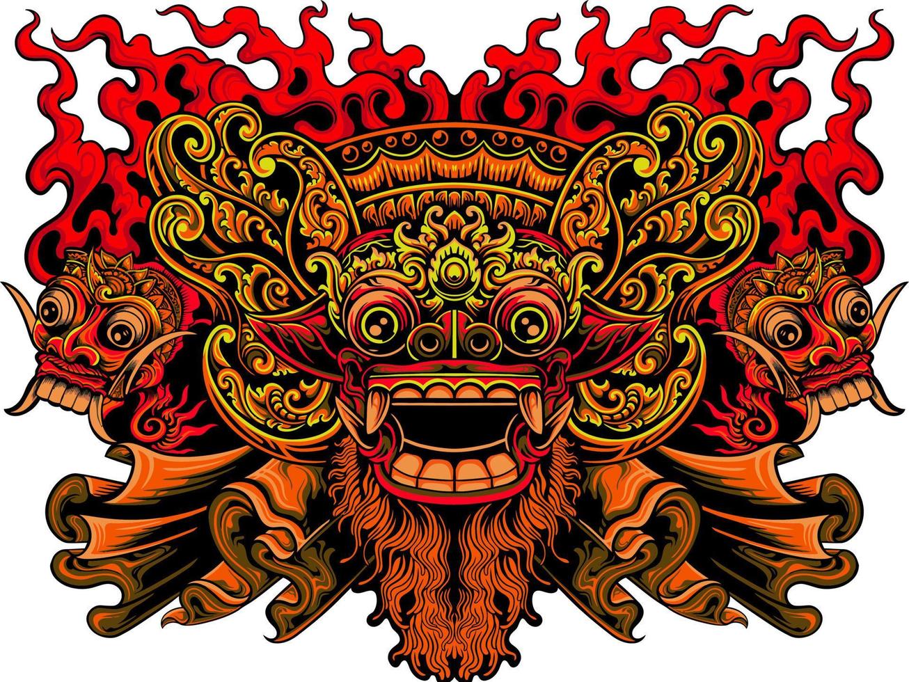 balinés barong vector diseño