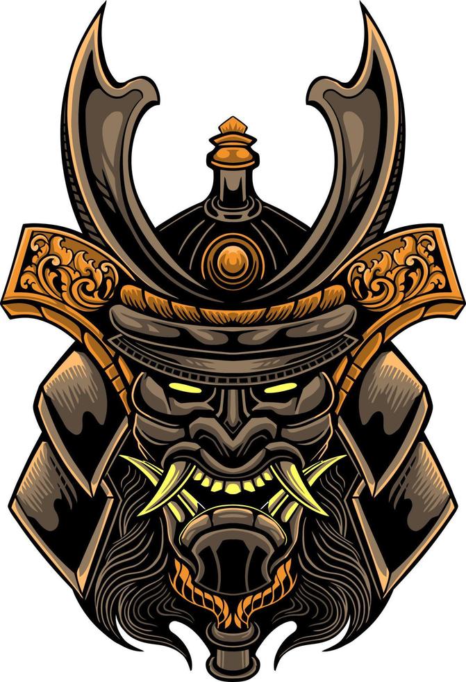 Japanese samurai shogun masks vector