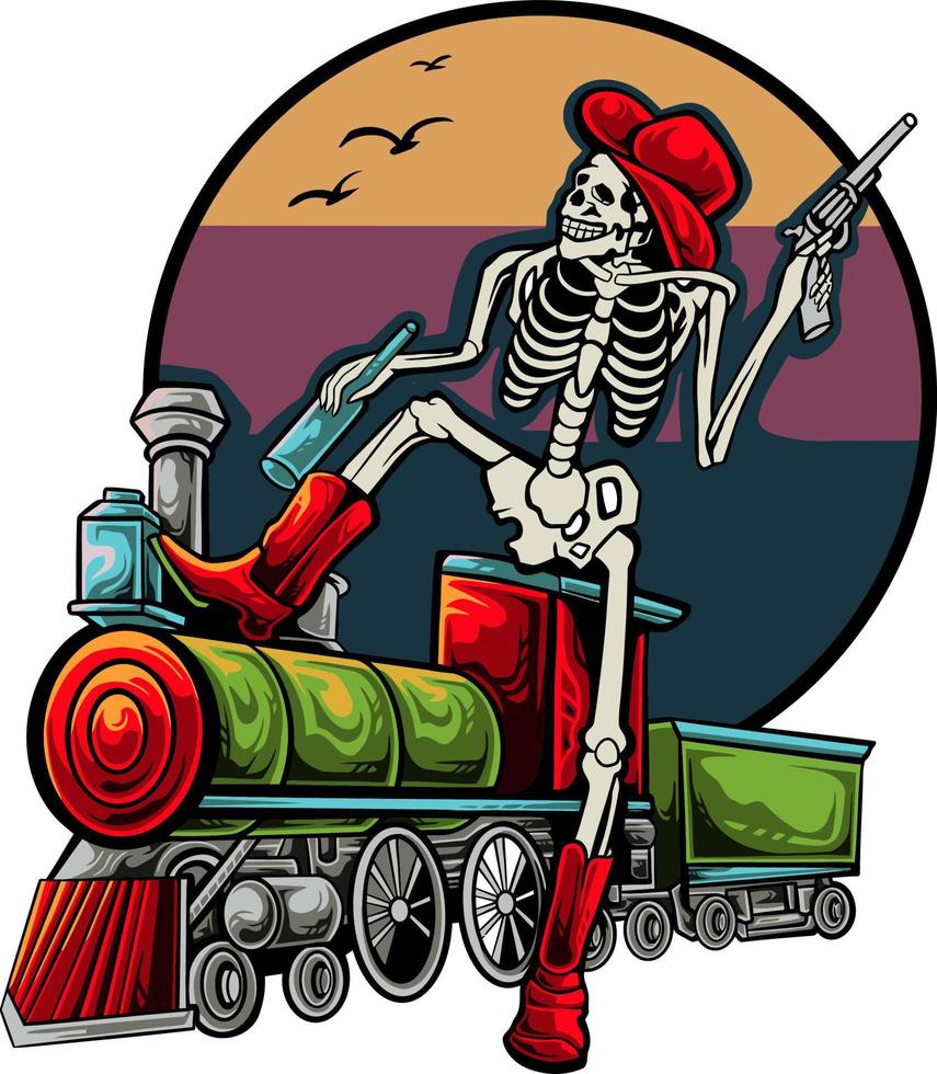 train ride skull design vector