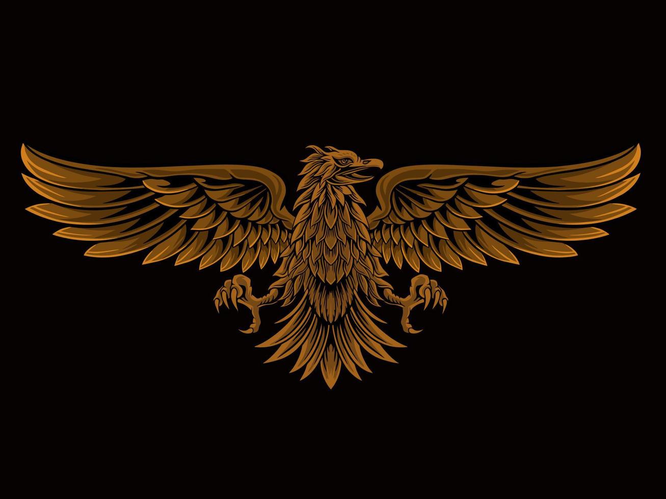 classic style eagle vector design, color editable