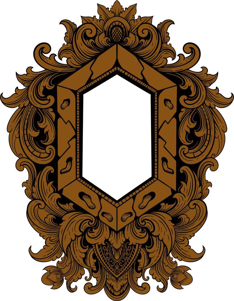 lujo ornamental clásico vector grabado marco