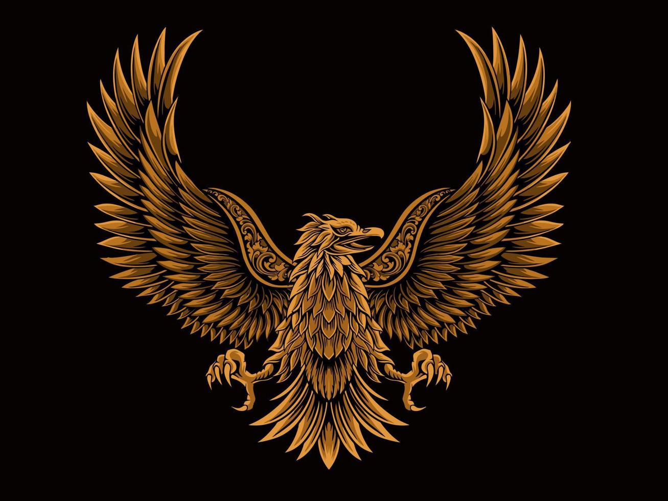 classic style eagle vector design, color editable