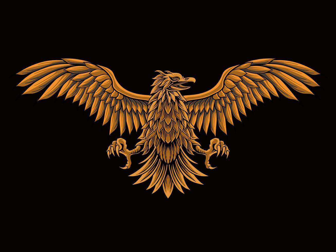classic style eagle vector design, color editable