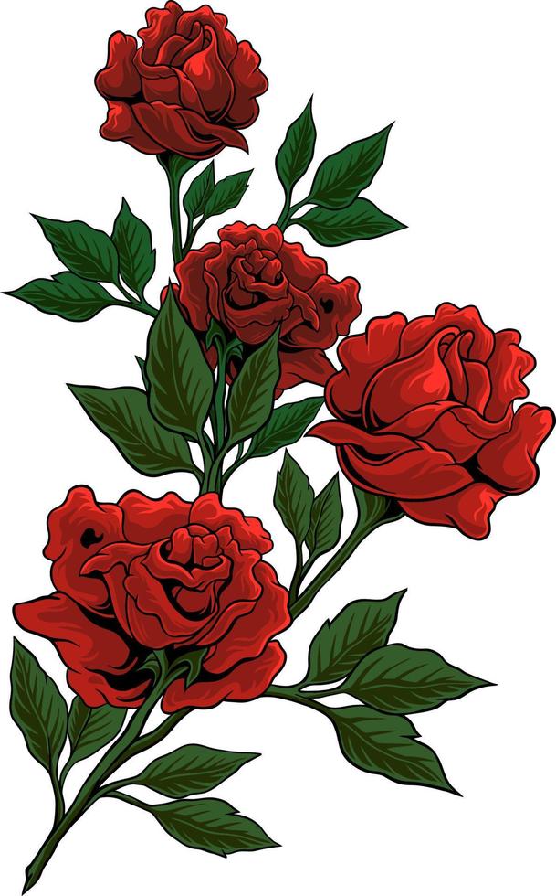 red rose vector design