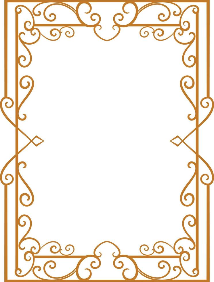 simple classic ornament frame design engraved color vector editable