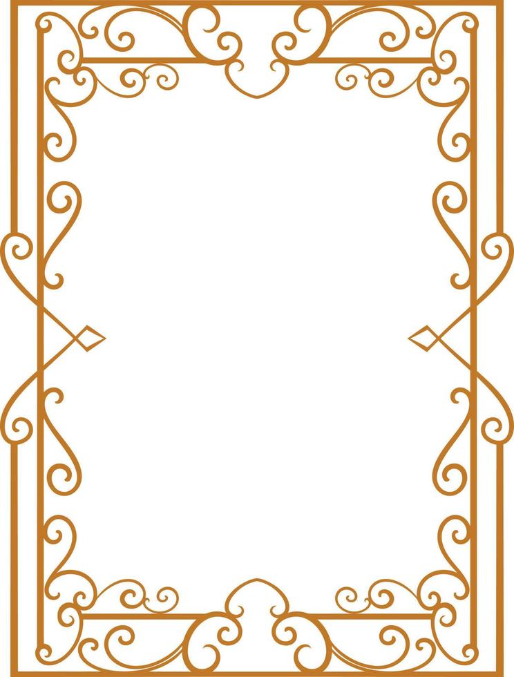 simple classic ornament frame design engraved color vector editable