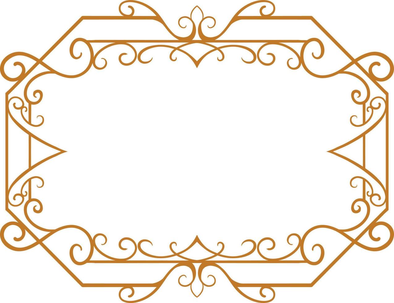 simple classic ornament frame design engraved color vector editable