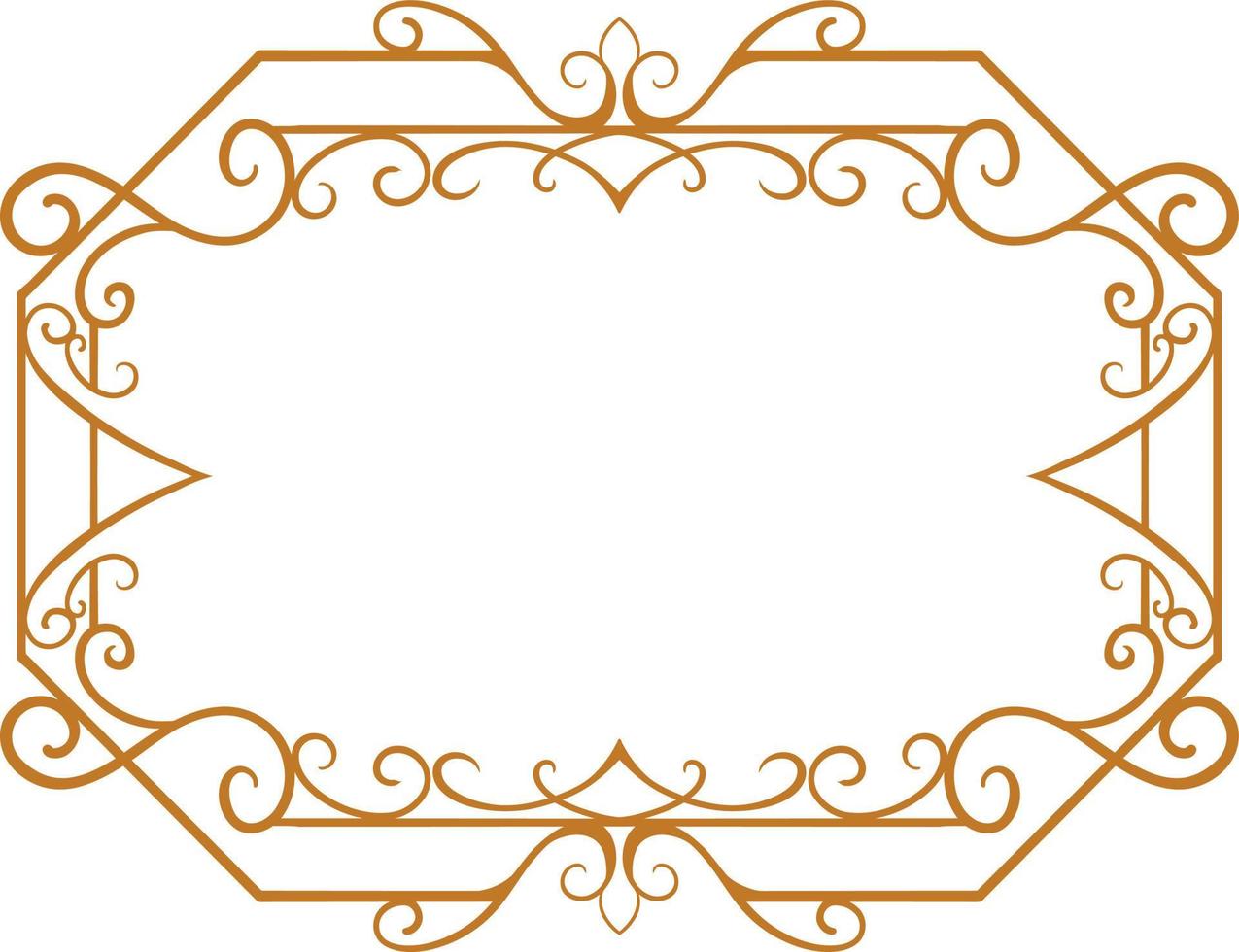 simple classic ornament frame design engraved color vector editable