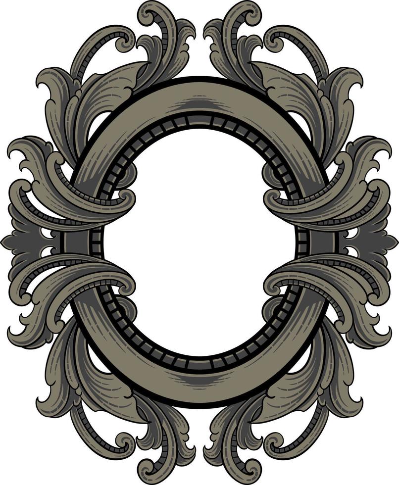 lujo ornamental clásico vector grabado marco