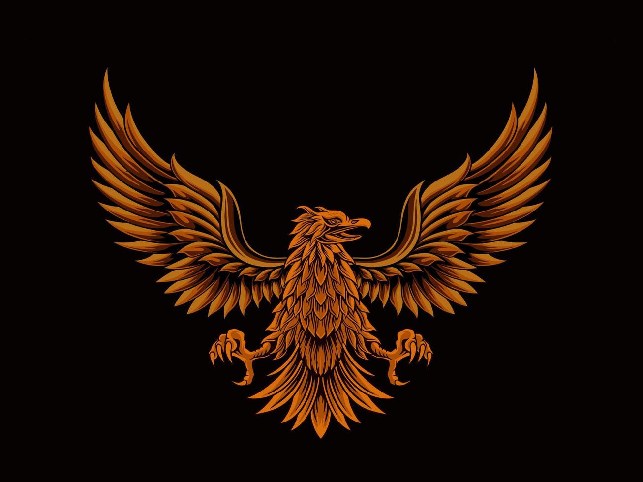 classic style eagle vector design, color editable