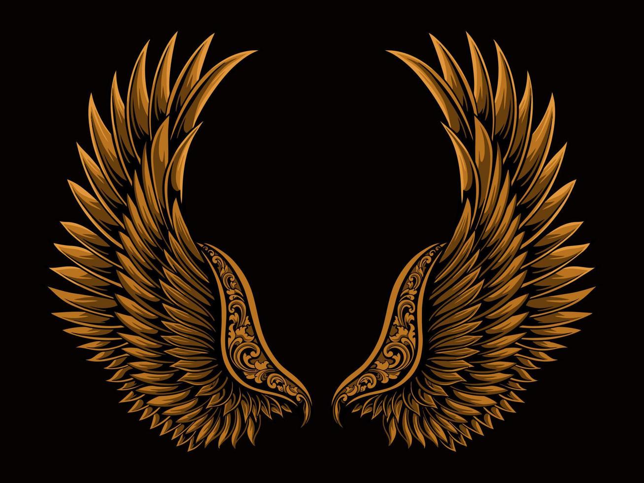 bird wings vector design for elements, color editable