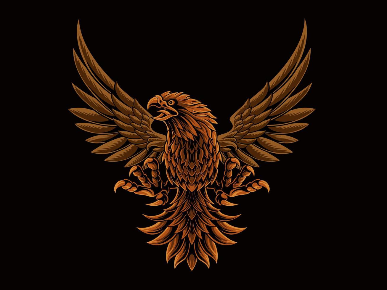 classic style eagle vector design, color editable