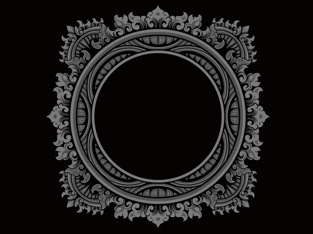 classic circle design with  vector engraving motif
