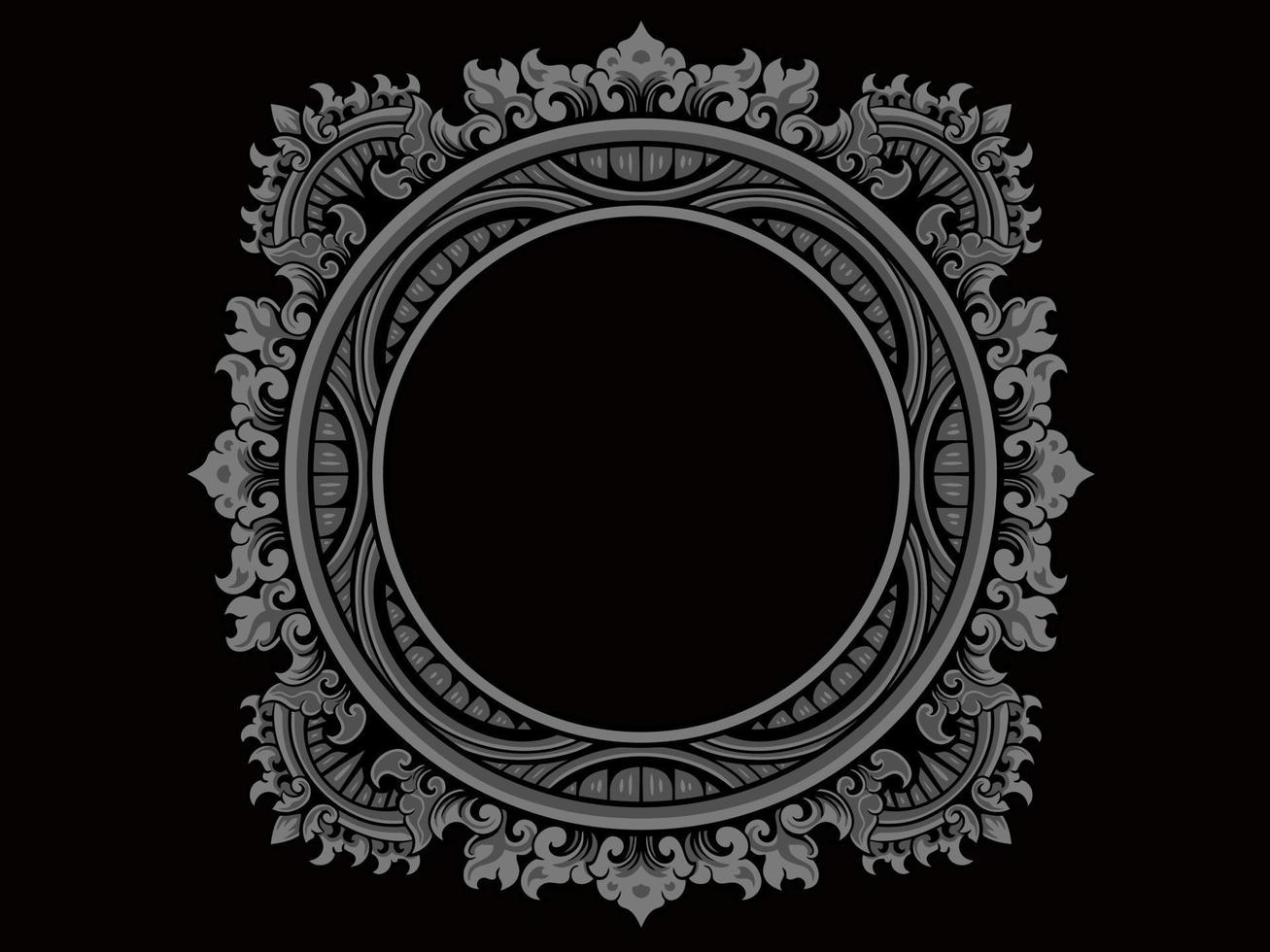 classic circle design with  vector engraving motif