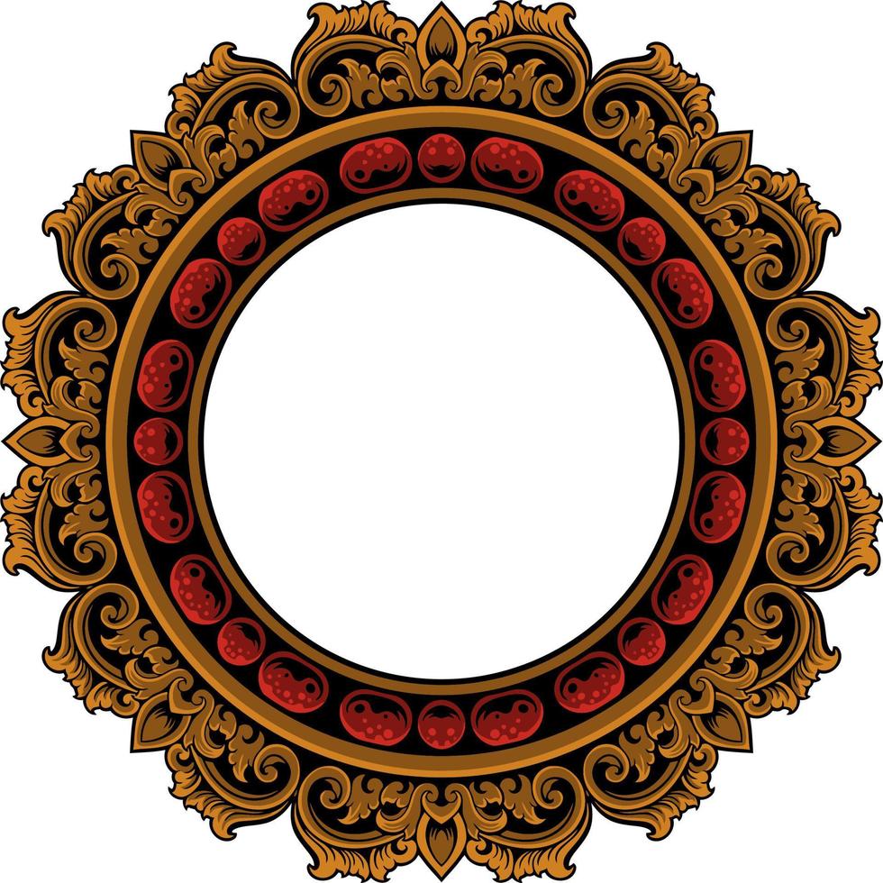classic circle design with  vector engraving motif