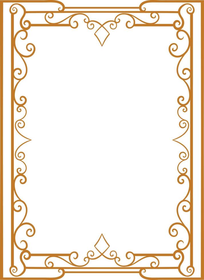 simple classic ornament frame design engraved color vector editable