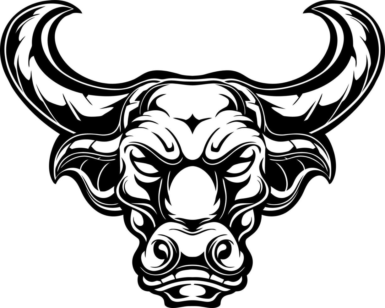 bull head line art vector