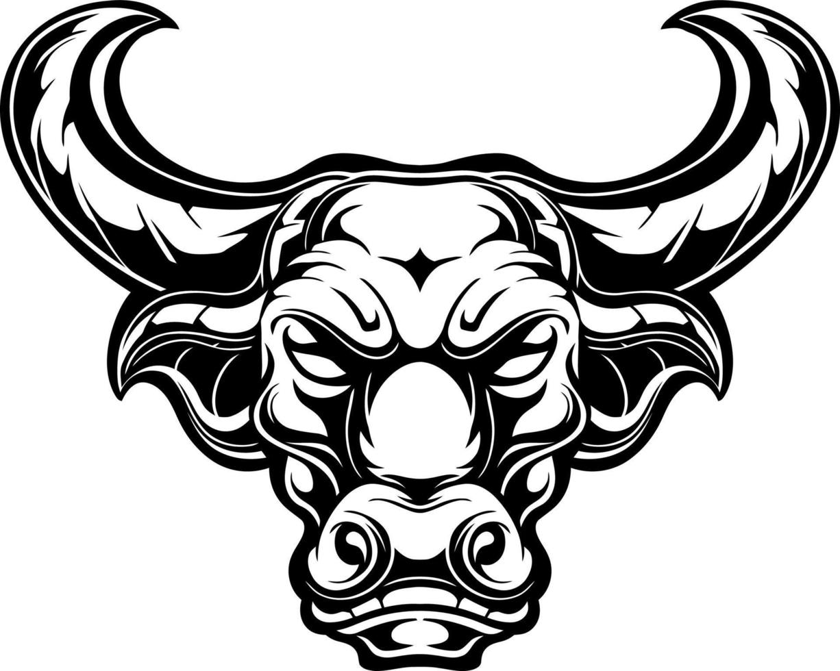 bull head line art vector